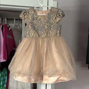 Elegant Gold and Cream Dress